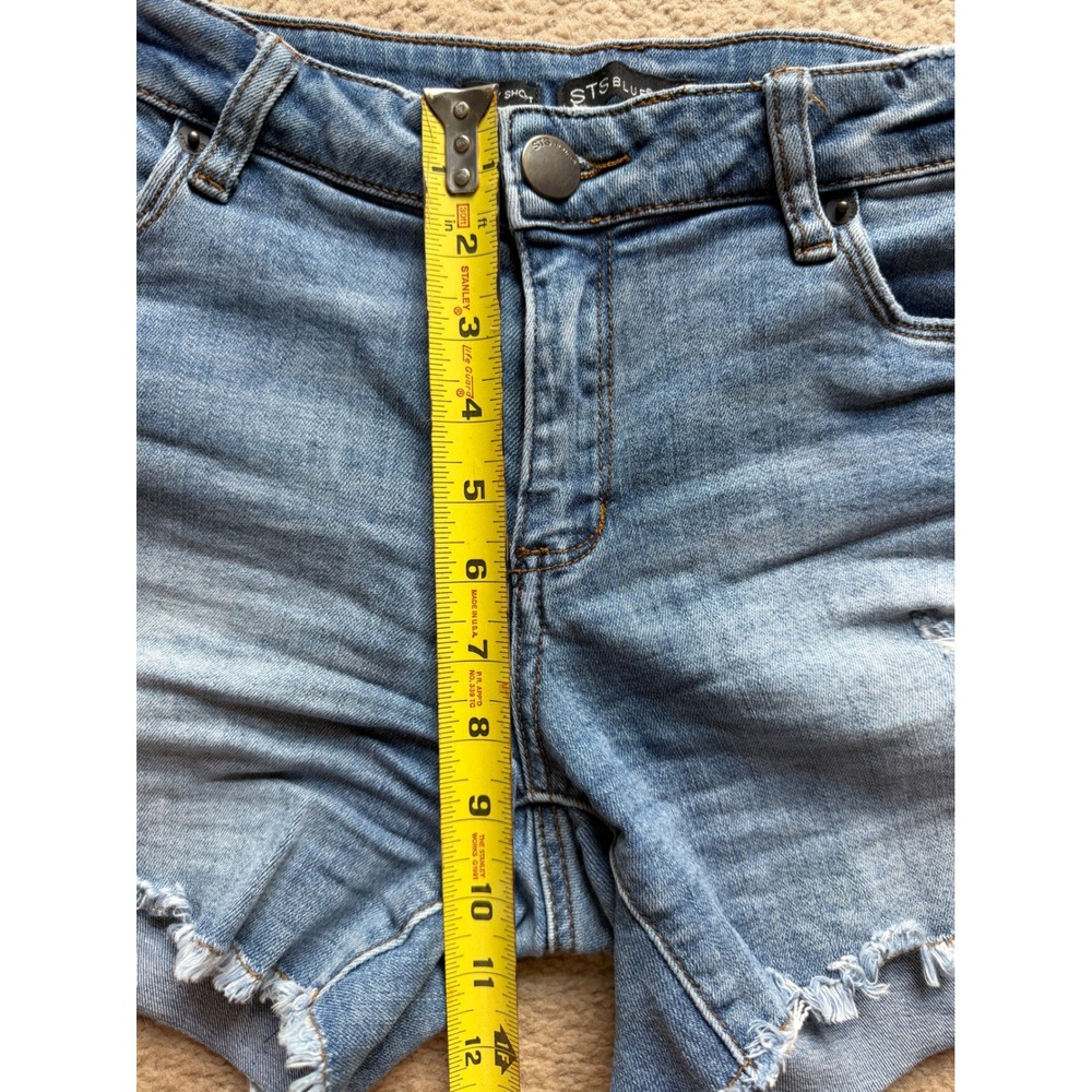 STS Blue Aubrey Short‎ Distressed Denim Cut Off Jean Shorts Medium Wash Size 27 - Picture 5 of 6